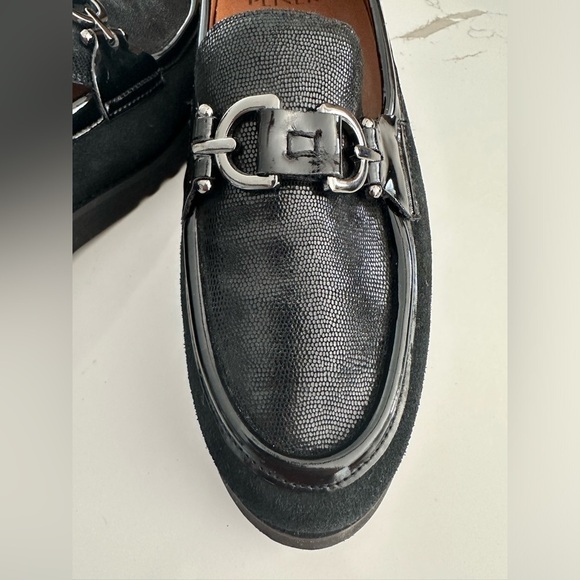 Donald Pliner Clio Leather loafers shiny patent with croc design fit 8.5 to 9 - Picture 2 of 8